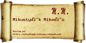 Mikustyák Mikeás névjegykártya